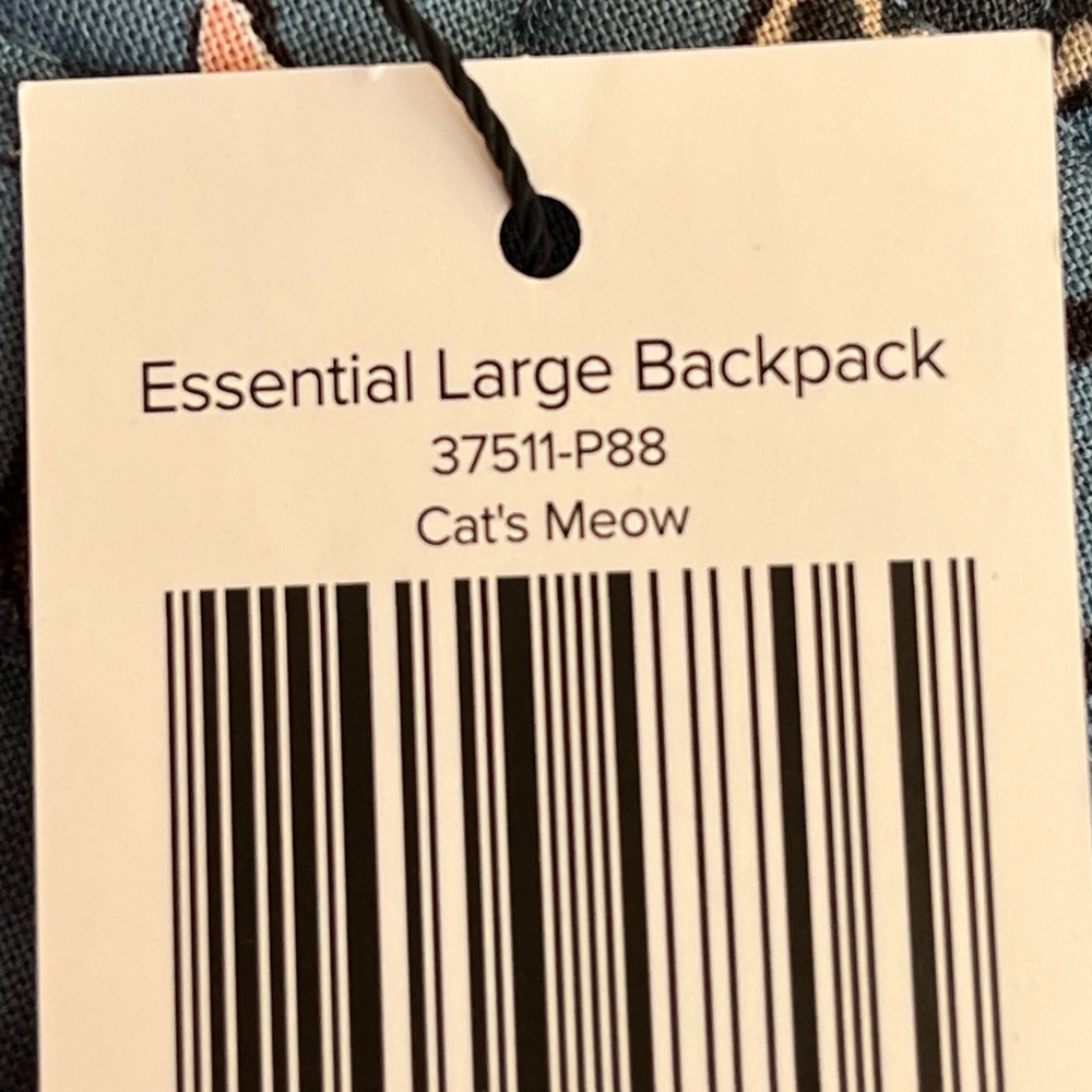 Vera Bradley Essential Large Backpack Cat’s Meow Steal Blue - Picture 12 of 13